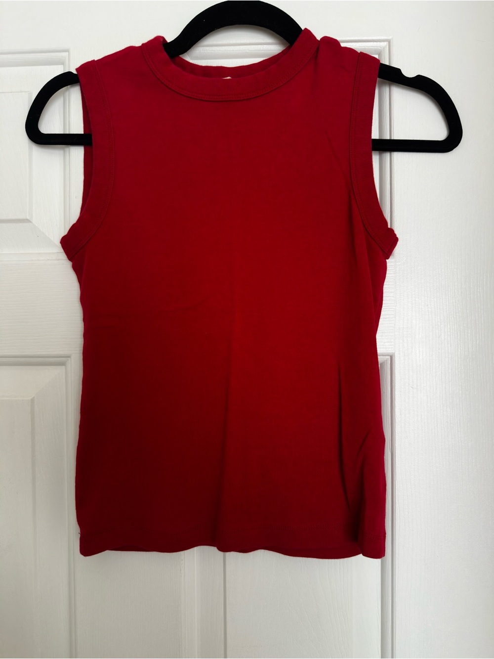 Madewell Red Sleeveless Ribbed Tank